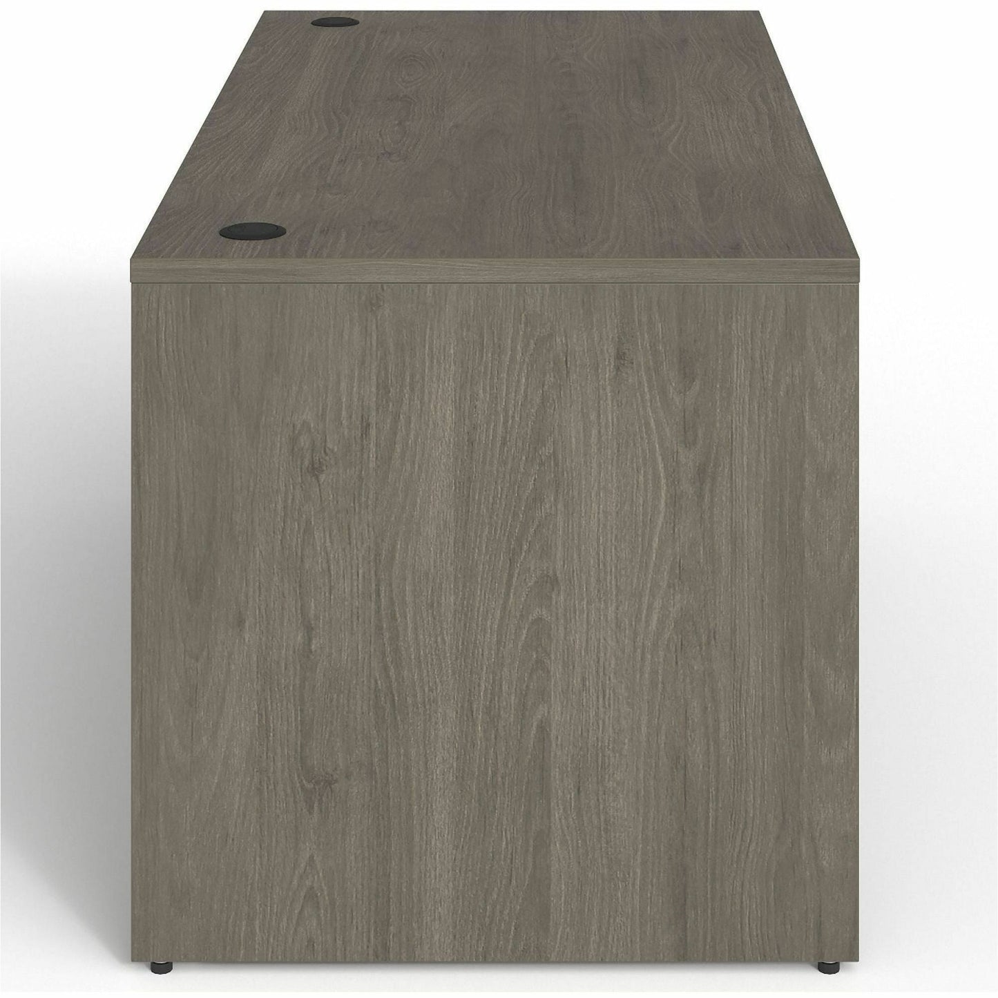 Lorell Prominence 2.0 Series Gray Elm Executive Desk featuring Dual 3/4 Locking Pedestals and High - Performance Thermally Fused Melamine Construction 60"W x 30"D x 29"H (LLR - LLRPD3060QDPGE) - SchoolOutlet
