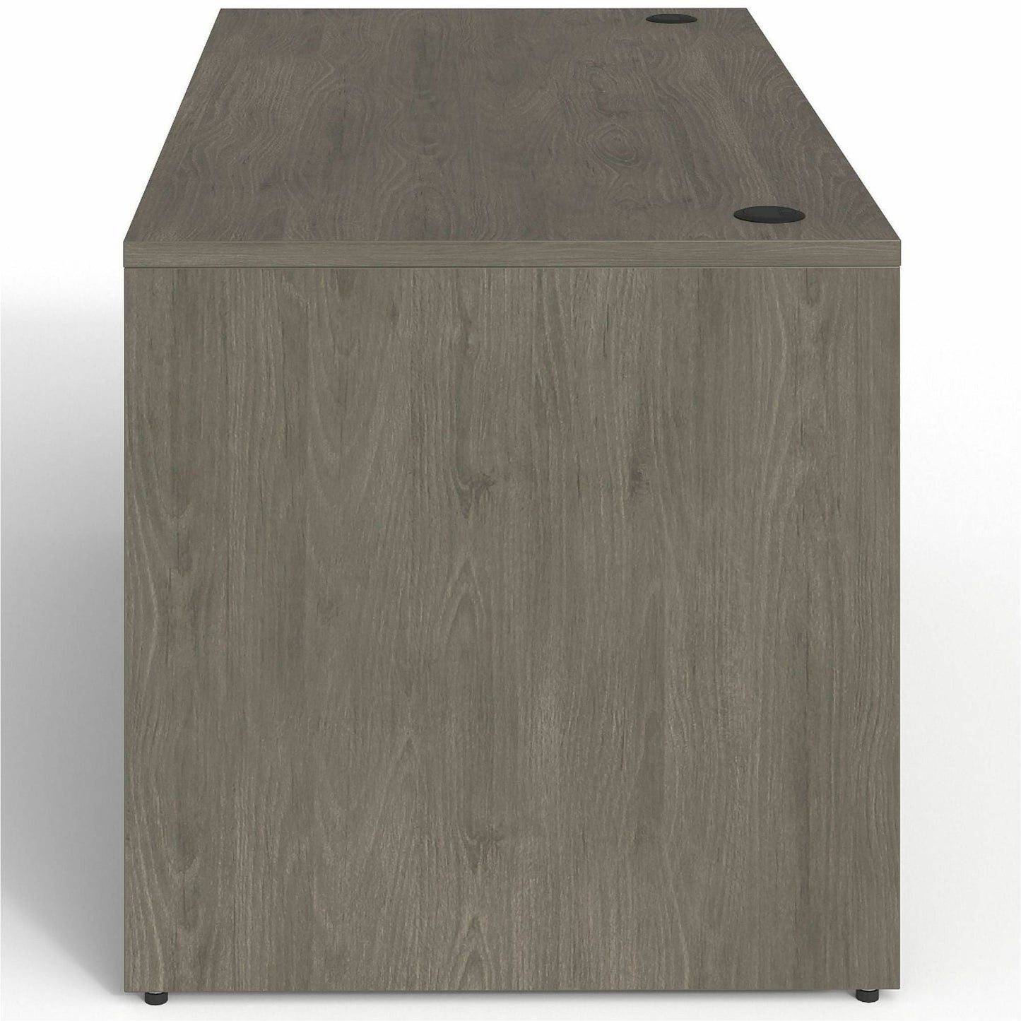Lorell Prominence 2.0 Series Gray Elm Executive Desk featuring Dual 3/4 Locking Pedestals and High - Performance Thermally Fused Melamine Construction 60"W x 30"D x 29"H (LLR - LLRPD3060QDPGE) - SchoolOutlet