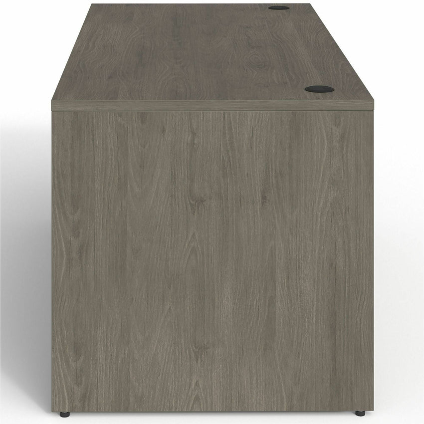 Lorell Prominence 2.0 Series Gray Elm Executive Desk featuring Dual 3/4 Locking Pedestals and High - Performance Thermally Fused Melamine Construction 60"W x 30"D x 29"H (LLR - LLRPD3060QDPGE) - SchoolOutlet