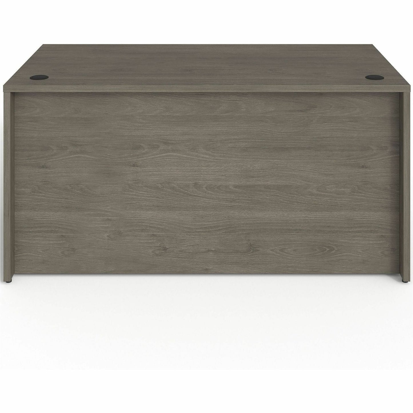 Lorell Prominence 2.0 Series Gray Elm Executive Desk featuring Dual 3/4 Locking Pedestals and High - Performance Thermally Fused Melamine Construction 60"W x 30"D x 29"H (LLR - LLRPD3060QDPGE) - SchoolOutlet