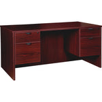 Lorell Prominence 2.0 Series Double - Pedestal Executive Desk with Laminate Finish and Fully Assembled Heavy - Duty Construction 60