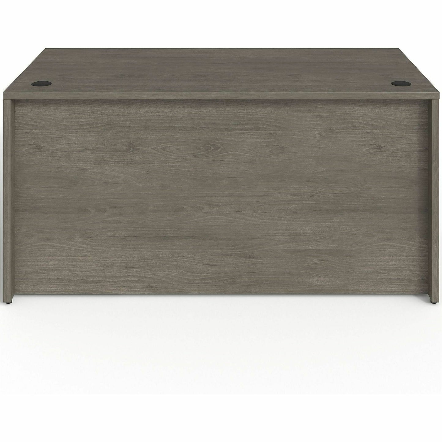 Lorell Prominence 2.0 Series Gray Elm Executive Desk featuring a Right - Hand Locking Pedestal and High - Performance Thermally Fused Melamine Construction 60"W x 30"D x 29"H (LLR - LLRPD3060RSPGE) - SchoolOutlet