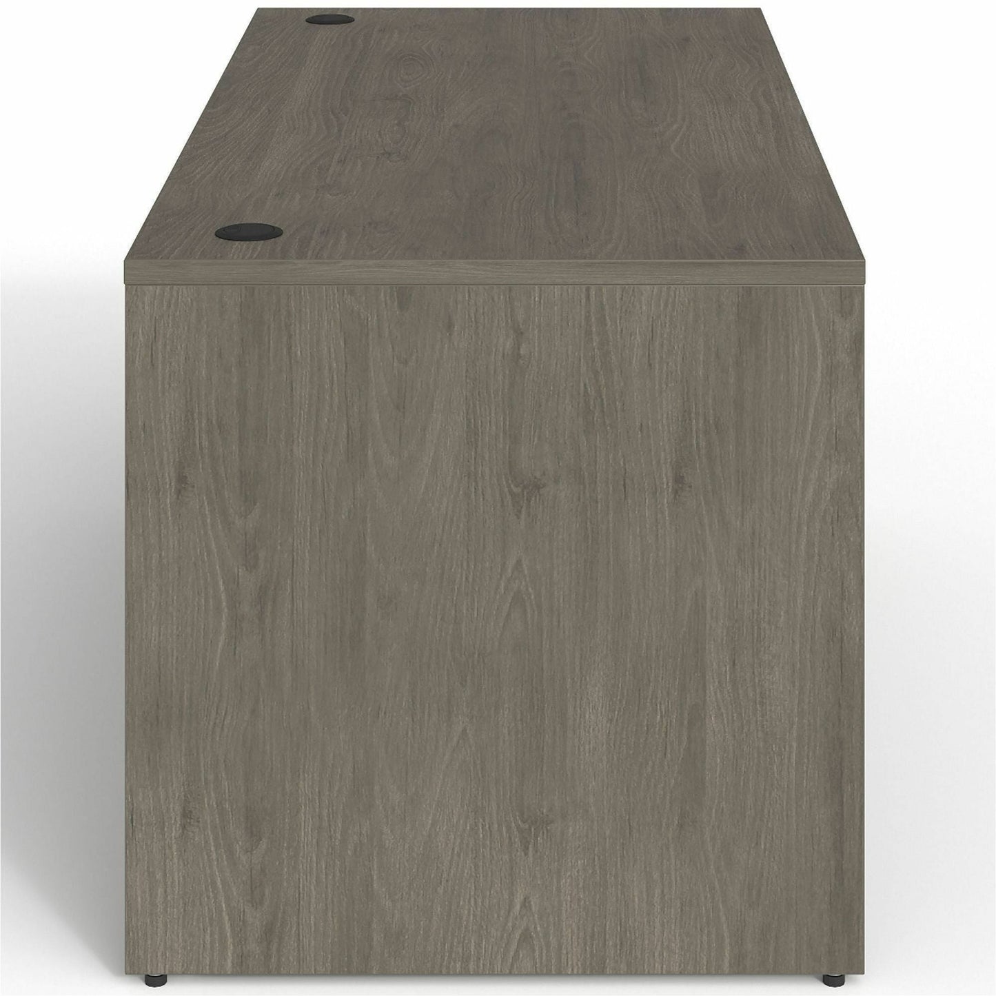 Lorell Prominence 2.0 Series Gray Elm Executive Desk featuring a Right - Hand Locking Pedestal and High - Performance Thermally Fused Melamine Construction 60"W x 30"D x 29"H (LLR - LLRPD3060RSPGE) - SchoolOutlet