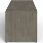 Lorell Prominence 2.0 Series Gray Elm Executive Desk featuring a Right - Hand Locking Pedestal and High - Performance Thermally Fused Melamine Construction 60