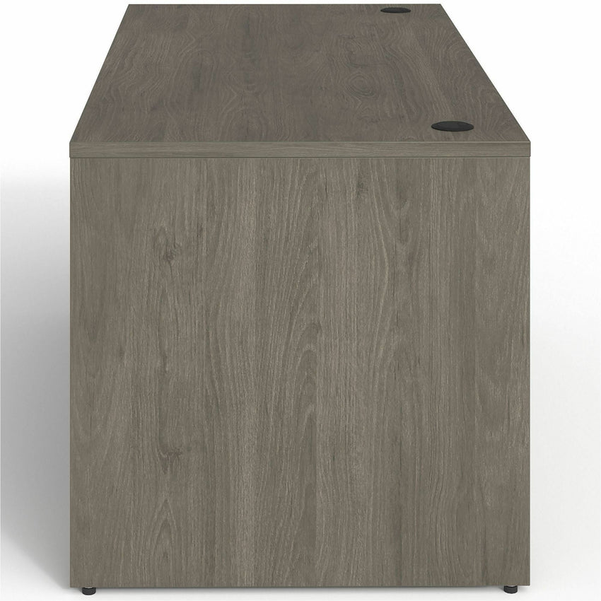Lorell Prominence 2.0 Series Gray Elm Executive Desk featuring a Right - Hand Locking Pedestal and High - Performance Thermally Fused Melamine Construction 60"W x 30"D x 29"H (LLR - LLRPD3060RSPGE) - SchoolOutlet