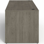 Lorell Prominence 2.0 Series Gray Elm Executive Desk featuring a Right - Hand Locking Pedestal and High - Performance Thermally Fused Melamine Construction 60