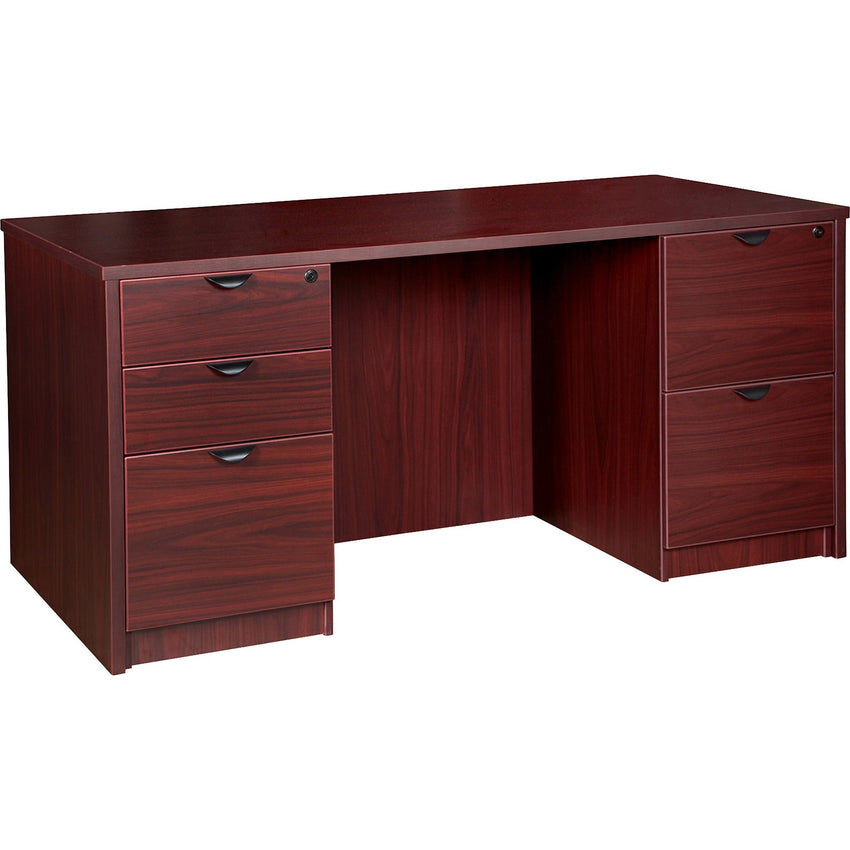 Lorell Prominence 2.0 Series Double - Pedestal Executive Desk with Laminate Finish and Fully Assembled Professional Construction 66"W x 30"D x 29"H (LLR - LLRPD3066DPMY) - SchoolOutlet