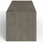 Lorell Prominence 2.0 Series Gray Elm Executive Desk featuring a Left - Hand Locking Pedestal and High - Performance Thermally Fused Melamine Construction 66