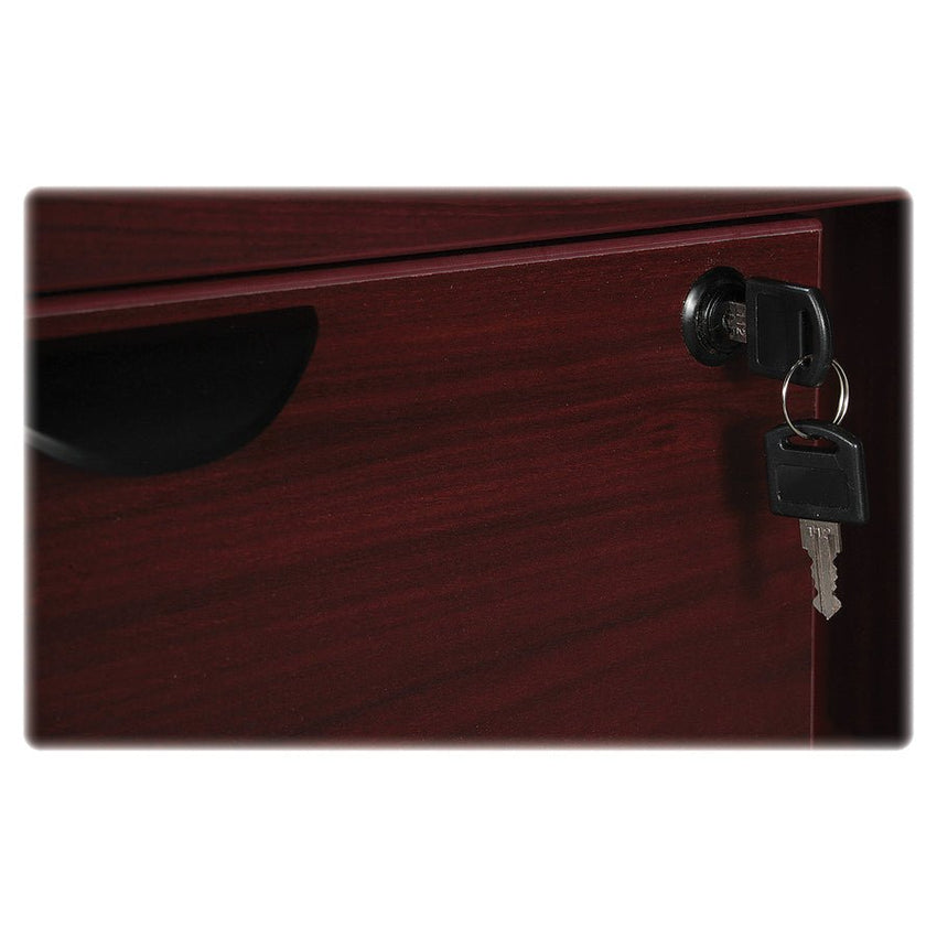 Lorell Prominence 2.0 Series Executive Desk featuring Hand Locking Pedestal and High - Performance Thermally Fused Melamine Construction 66"W x 30"D x 29"H (LLR - LLRPD3066XSPXXX) - SchoolOutlet