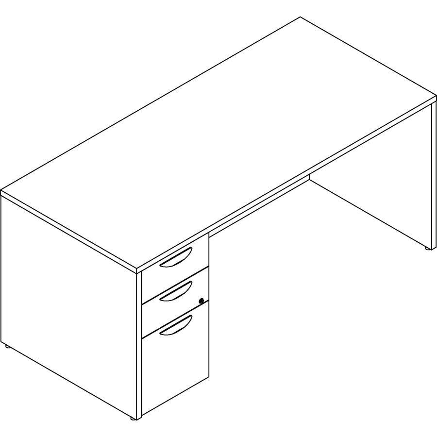 Lorell Prominence 2.0 Series Executive Desk featuring Hand Locking Pedestal and High - Performance Thermally Fused Melamine Construction 66"W x 30"D x 29"H (LLR - LLRPD3066XSPXXX) - SchoolOutlet
