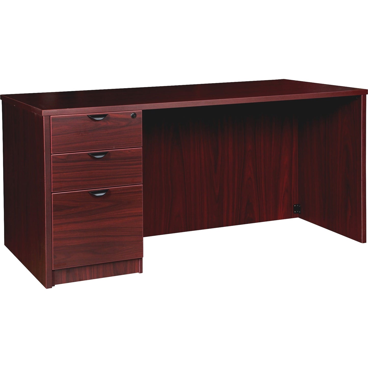 Lorell Prominence 2.0 Series Executive Desk featuring Hand Locking Pedestal and High - Performance Thermally Fused Melamine Construction 66"W x 30"D x 29"H (LLR - LLRPD3066XSPXXX) - SchoolOutlet