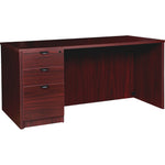 Lorell Prominence 2.0 Series Executive Desk featuring Hand Locking Pedestal and High - Performance Thermally Fused Melamine Construction 66