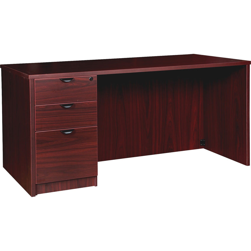 Lorell Prominence 2.0 Series Executive Desk featuring Hand Locking Pedestal and High - Performance Thermally Fused Melamine Construction 66"W x 30"D x 29"H (LLR - LLRPD3066XSPXXX) - SchoolOutlet
