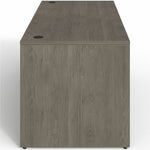 Lorell Prominence 2.0 Series Gray Elm Executive Desk featuring a 3/4 Left - Hand Locking Pedestal and High - Performance Thermally Fused Melamine Construction 66