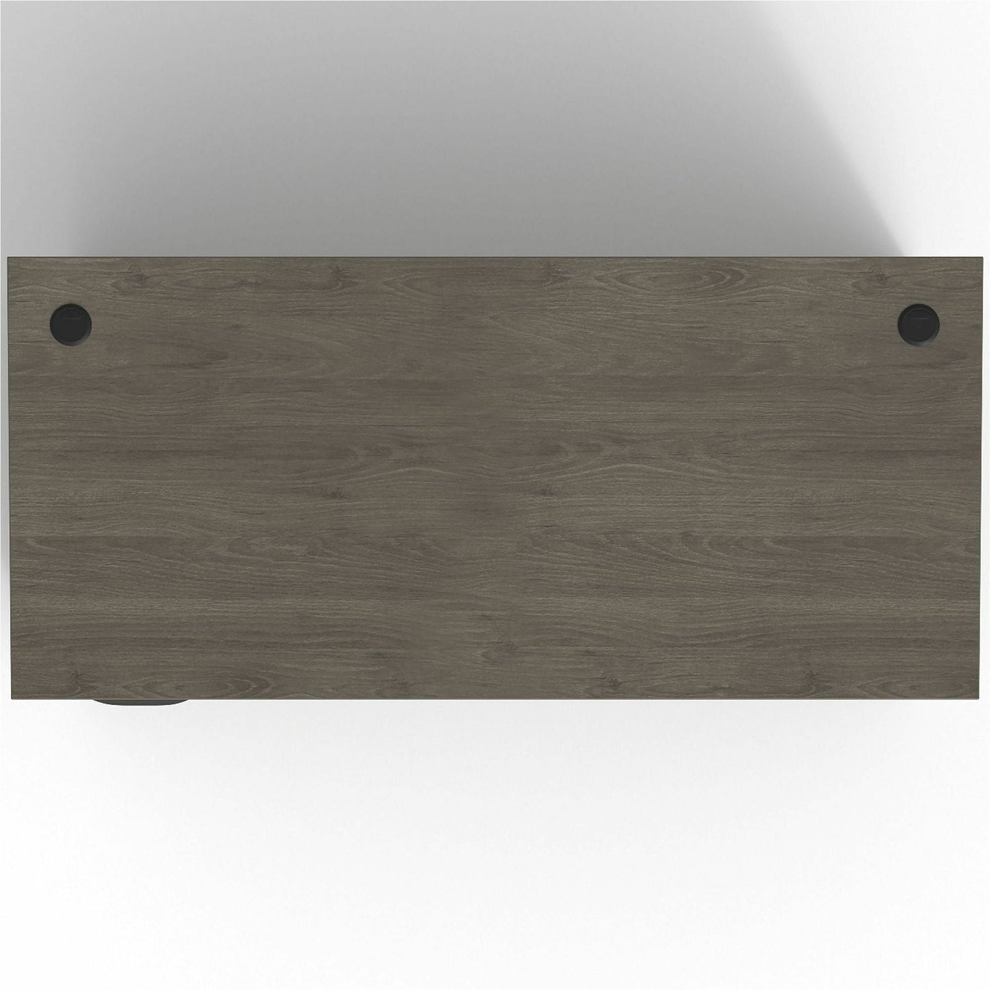 Lorell Prominence 2.0 Series Gray Elm Executive Desk featuring a 3/4 Left - Hand Locking Pedestal and High - Performance Thermally Fused Melamine Construction 66"W x 30"D x 29"H (LLR - LLRPD3066QLGE) - SchoolOutlet
