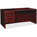 Lorell Prominence 2.0 Series Executive Desk featuring 3/4 Hand Locking Pedestal and High - Performance Thermally Fused Melamine Construction 66