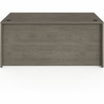 Lorell Prominence 2.0 Series Gray Elm Executive Desk featuring a 3/4 Right - Hand Locking Pedestal and High - Performance Thermally Fused Melamine Construction 66