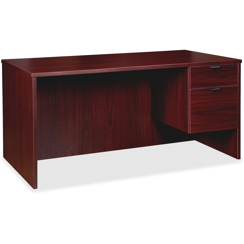 Lorell Prominence 2.0 Series Executive Desk featuring 3/4 Hand Locking Pedestal and High - Performance Thermally Fused Melamine Construction 66"W x 30"D x 29"H (LLR - LLRPD3066QXXX) - SchoolOutlet