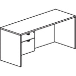 Lorell Prominence 2.0 Series Executive Desk featuring 3/4 Hand Locking Pedestal and High - Performance Thermally Fused Melamine Construction 66