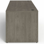 Lorell Prominence 2.0 Series Gray Elm Executive Desk featuring a Right - Hand Locking Pedestal and High - Performance Thermally Fused Melamine Construction 66