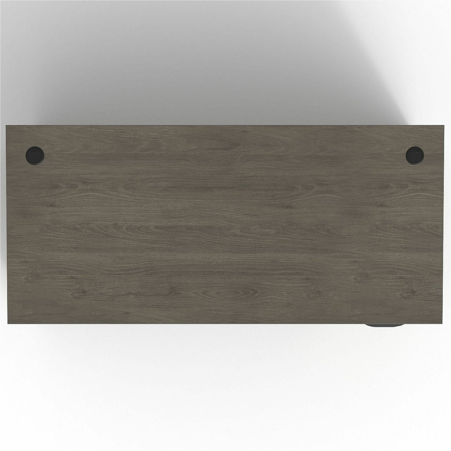 Lorell Prominence 2.0 Series Gray Elm Executive Desk featuring a Right - Hand Locking Pedestal and High - Performance Thermally Fused Melamine Construction 66"W x 30"D x 29"H (LLR - LLRPD3066RSPGE) - SchoolOutlet