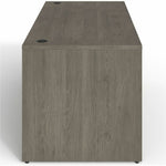 Lorell Prominence 2.0 Series Gray Elm Executive Desk featuring a Right - Hand Locking Pedestal and High - Performance Thermally Fused Melamine Construction 66