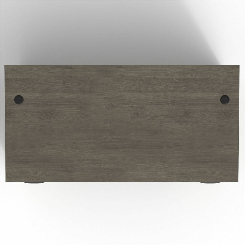 Lorell Prominence 2.0 Series Gray Elm Executive Desk featuring Dual Locking Pedestals and High - Performance Thermally Fused Melamine Construction 72"W x 36"D x 29"H (LLR - LLRPD3672DPGE) - SchoolOutlet