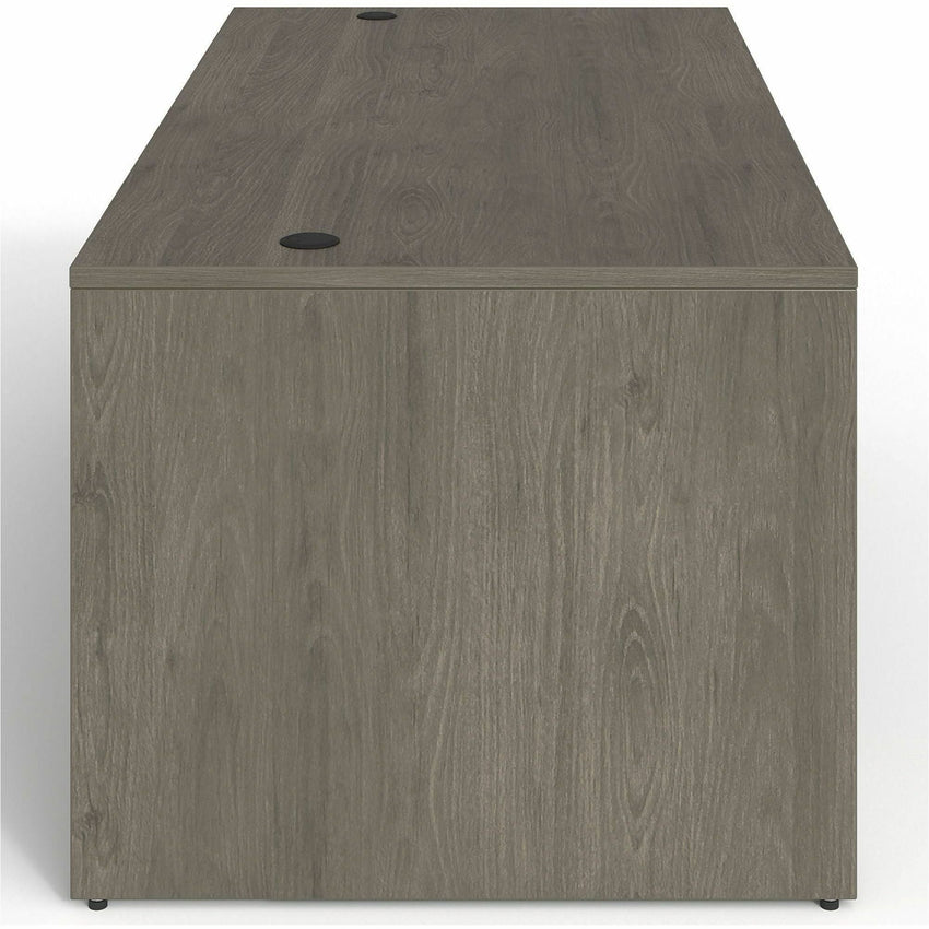 Lorell Prominence 2.0 Series Gray Elm Executive Desk featuring Dual Locking Pedestals and High - Performance Thermally Fused Melamine Construction 72"W x 36"D x 29"H (LLR - LLRPD3672DPGE) - SchoolOutlet