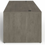 Lorell Prominence 2.0 Series Gray Elm Executive Desk featuring Dual Locking Pedestals and High - Performance Thermally Fused Melamine Construction 72