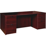 Lorell Prominence 2.0 Series Executive Desk featuring Dual 3/4 Locking Pedestals and High - Performance Thermally Fused Melamine Construction 72