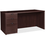 Lorell Prominence 2.0 Series Executive Desk featuring a Left - Hand Locking Pedestal and High - Performance Thermally Fused Melamine Construction 72