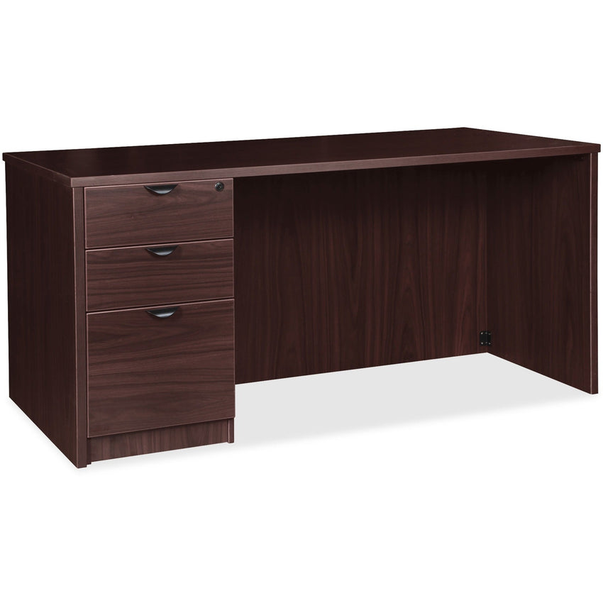 Lorell Prominence 2.0 Series Executive Desk featuring a Left - Hand Locking Pedestal and High - Performance Thermally Fused Melamine Construction 72"W x 36"D x 29"H (LLR - LLRPD3672LSPXX) - SchoolOutlet