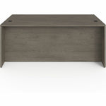 Lorell Prominence 2.0 Series Gray Elm Executive Desk featuring a Left - Hand Locking Pedestal and High - Performance Thermally Fused Melamine Construction 72