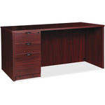 Lorell Prominence 2.0 Series Executive Desk featuring a Left - Hand Locking Pedestal and High - Performance Thermally Fused Melamine Construction 72