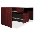 Lorell Prominence 2.0 Series Executive Desk featuring Dual 3/4 Locking Pedestals and High - Performance Thermally Fused Melamine Construction 72