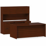 Lorell Prominence 2.0 Series Executive Desk featuring Dual 3/4 Locking Pedestals and High - Performance Thermally Fused Melamine Construction 72