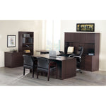 Lorell Prominence 2.0 Series Executive Desk featuring Right - Hand Locking Pedestal and High - Performance Thermally Fused Melamine Construction 72