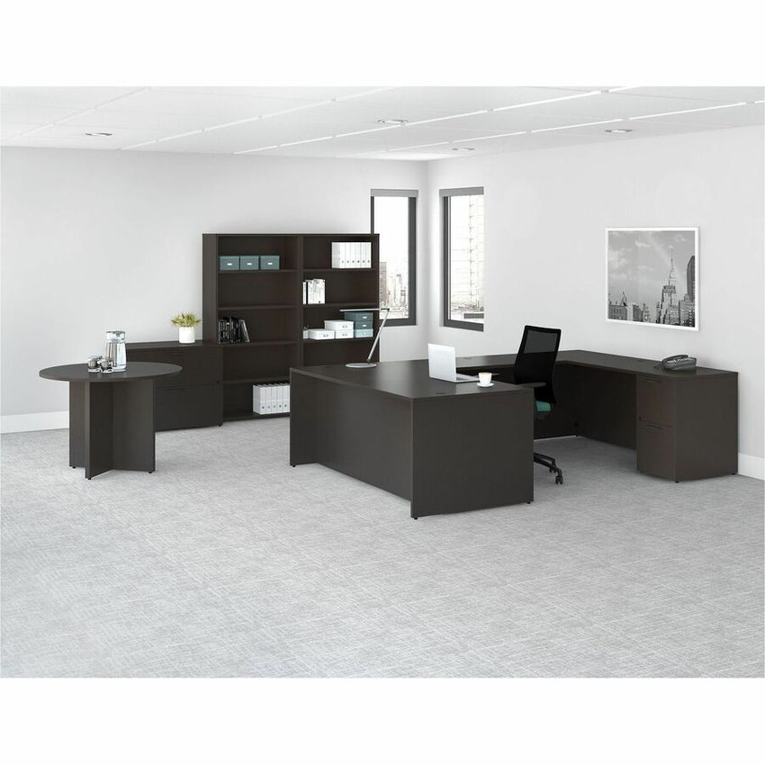 Lorell Prominence 2.0 Series Executive Desk featuring Right - Hand Locking Pedestal and High - Performance Thermally Fused Melamine Construction 72"W x 36"D x 29"H (LLR - LLRPD3672RSPXX) - SchoolOutlet