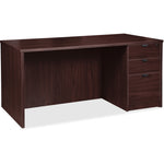 Lorell Prominence 2.0 Series Executive Desk featuring Right - Hand Locking Pedestal and High - Performance Thermally Fused Melamine Construction 72