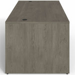 Lorell Prominence 2.0 Series Gray Elm Executive Desk featuring a Right - Hand Locking Pedestal and High - Performance Thermally Fused Melamine Construction 72