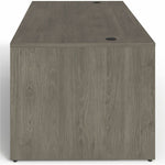 Lorell Prominence 2.0 Series Gray Elm Executive Desk featuring a Right - Hand Locking Pedestal and High - Performance Thermally Fused Melamine Construction 72