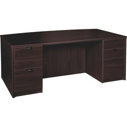 Lorell Prominence 2.0 Series Bowfront Executive Desk featuring Dual 3/4 Locking Pedestals and High-Performance Thermally Fused Melamine Construction 72"W x 42"D x 29"H (LLR-LLRPD4272DPXX)