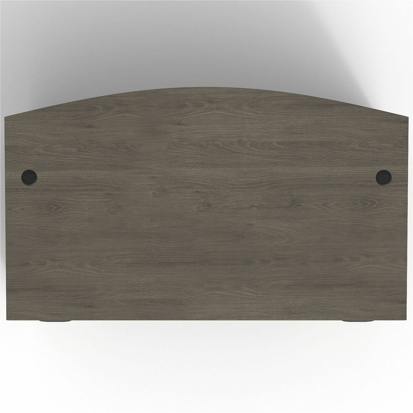 Lorell Prominence 2.0 Series Gray Elm Executive Bowfront Desk featuring Dual Locking Pedestals and High - Performance Thermally Fused Melamine Construction 72"W x 42"D x 29"H (LLR - LLRPD4272DPGE) - SchoolOutlet