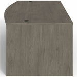 Lorell Prominence 2.0 Series Gray Elm Executive Bowfront Desk featuring Dual Locking Pedestals and High - Performance Thermally Fused Melamine Construction 72