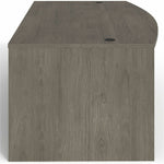 Lorell Prominence 2.0 Series Gray Elm Executive Bowfront Desk featuring Dual Locking Pedestals and High - Performance Thermally Fused Melamine Construction 72