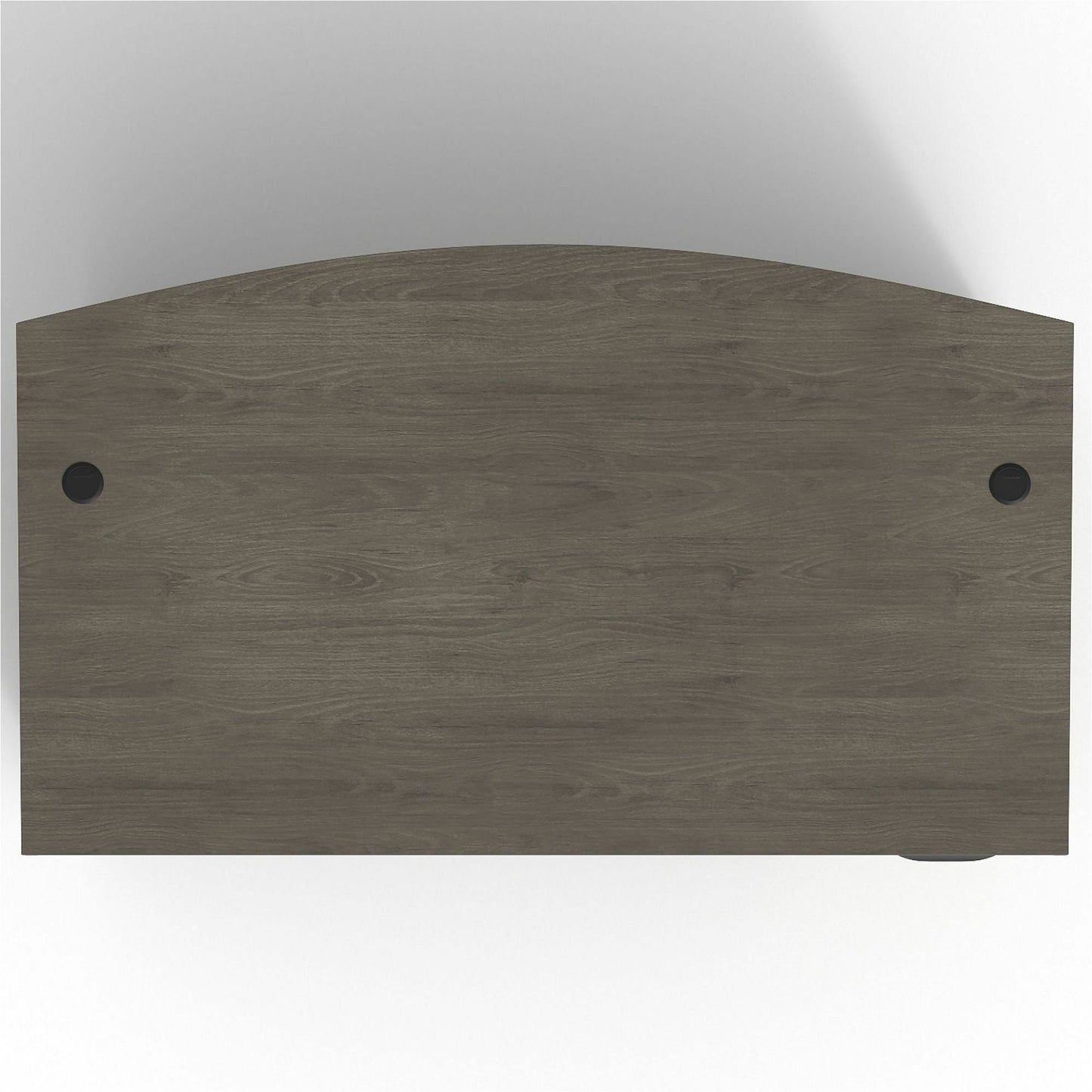 Lorell Prominence 2.0 Series Gray Elm Executive Bowfront Desk featuring a Left - Hand Locking Pedestal and High - Performance Thermally Fused Melamine Construction 72"W x 42"D x 29"H (LLR - LLRPD4272LSPBGE) - SchoolOutlet