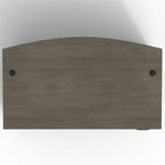 Lorell Prominence 2.0 Series Gray Elm Executive Bowfront Desk featuring a Left - Hand Locking Pedestal and High - Performance Thermally Fused Melamine Construction 72