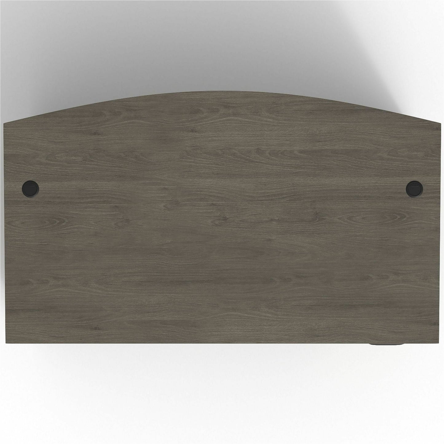 Lorell Prominence 2.0 Series Gray Elm Executive Bowfront Desk featuring a Right - Hand Locking Pedestal and High - Performance Thermally Fused Melamine Construction 72"W x 42"D x 29"H (LLR - LLRPD4272RSPGE) - SchoolOutlet
