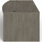 Lorell Prominence 2.0 Series Gray Elm Executive Bowfront Desk featuring a Right - Hand Locking Pedestal and High - Performance Thermally Fused Melamine Construction 72