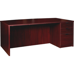 Lorell Prominence 2.0 Series Bowfront Executive Desk featuring a Right-Hand Locking Pedestal and High-Performance Thermally Fused Melamine Construction 72"W x 42"D x 29"H (LLR-LLRPD4272RSPXX)